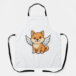 Delantal Dulce perro de dibujos animados ángel Shiba Inu fe