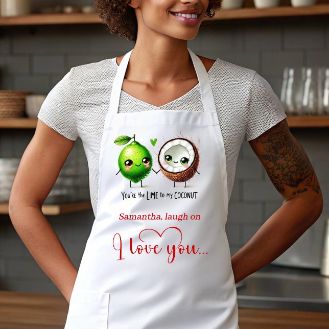 Delantal Dulce Personalizado de Comida Divertida p (Funny Food Personalized Sweet Valentine Apron)