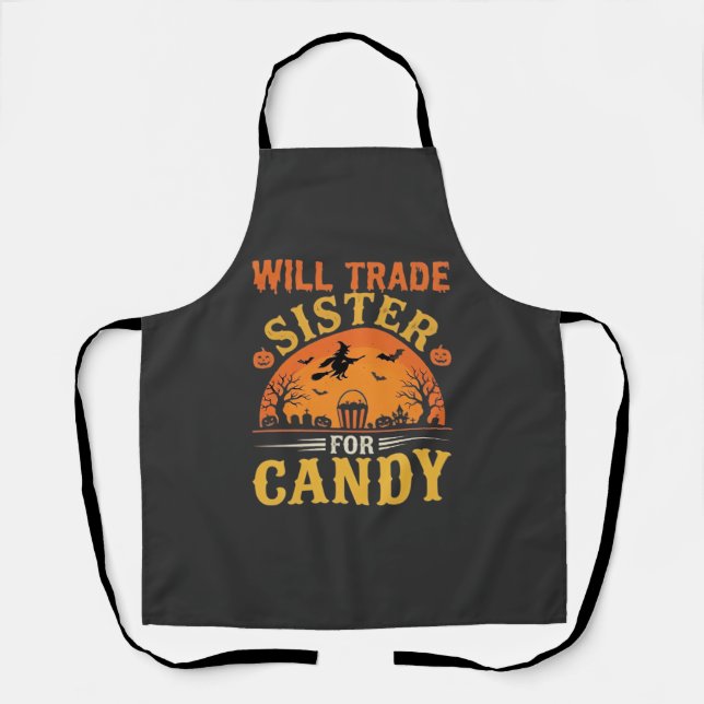 Delantal Dulces Diseños de Comercio de Hermanas de Hallowee (Anverso)
