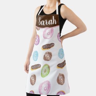 Delantal Dulces Fantasías de Donas y Éclairs Acuarela