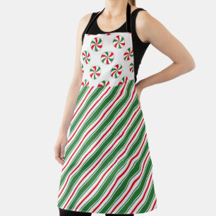 DELANTAL DULCES Y LAYAS NAVIDEÑAS ROJAS VERDES Y BLANCAS