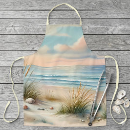 Delantal Dunas Costeras Pastel al Acuarela