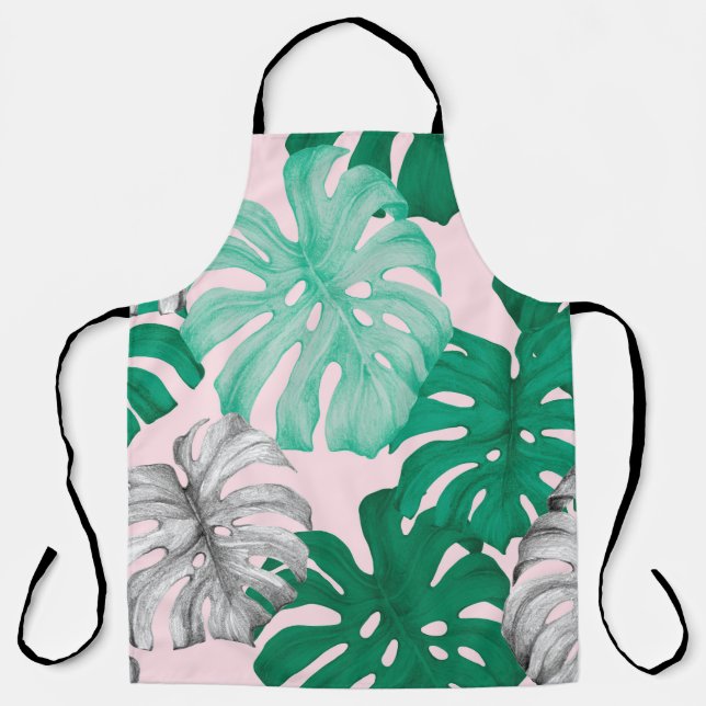 Delantal Duo-Tone Mínimo Tropical Monstera (Anverso)