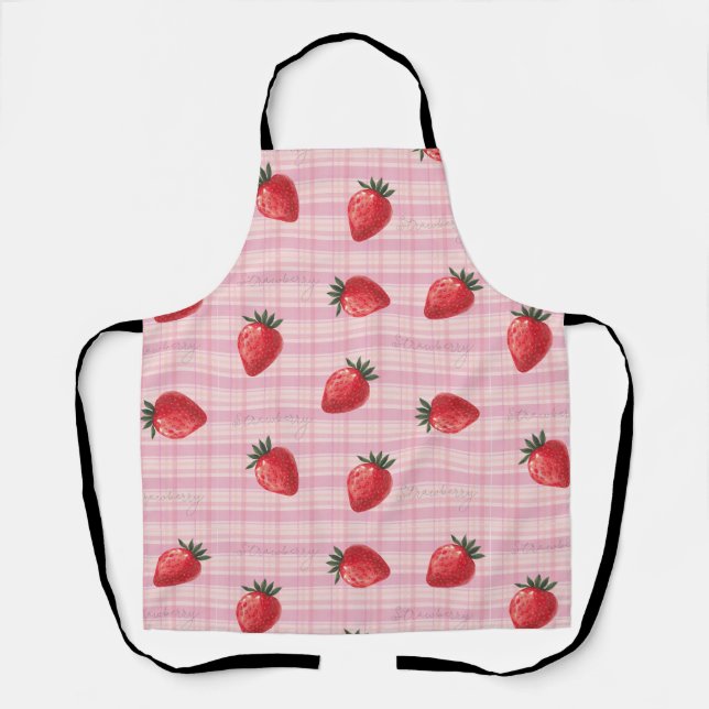Delantal Duraznificar Gingham de Fresa (Anverso)