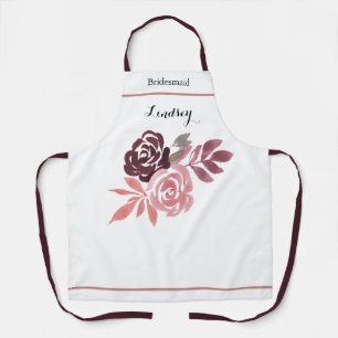 Delantal Dusty Rosa Burgundy Bridesmaid Apron