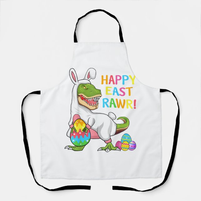 Delantal Easter Day Dinosaur Funny Happy Eastrawr T Rex Eas (Anverso)