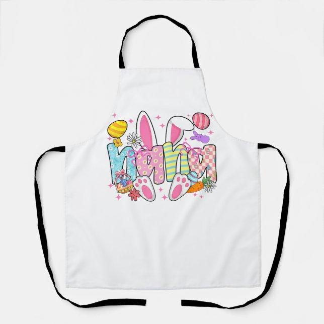 Delantal Easter Nana Bunny Ears Coquette Bow Easter Rabbit  (Anverso)