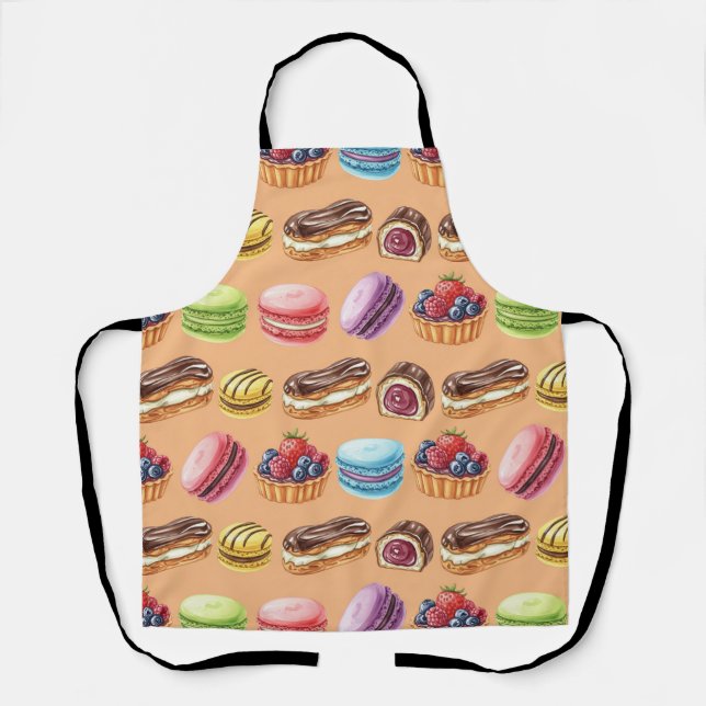 Delantal Eclaires y Macarons de Natasha Us (Anverso)
