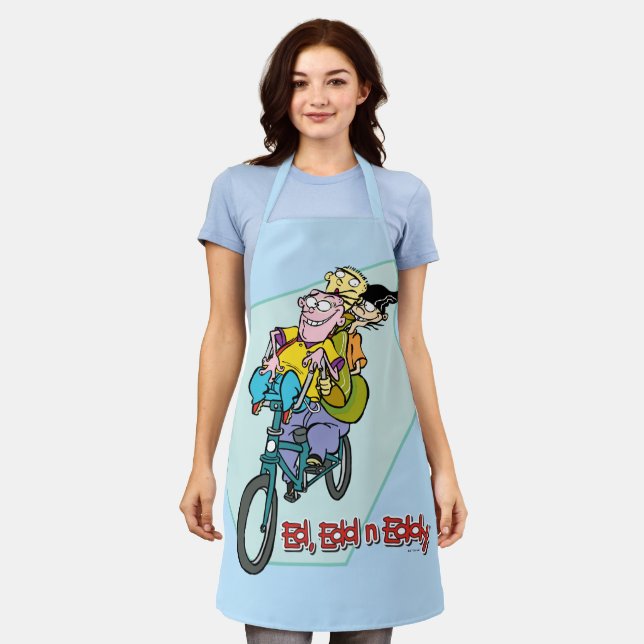 Delantal Ed, Edd, y Eddy en una bicicleta (Gastado)