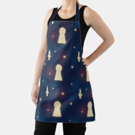 Delantal Edgy Apron Con Estrellas, Cuchillos Y Patrón De Ag