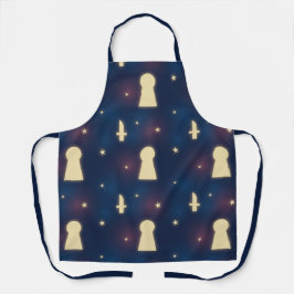 Delantal Edgy Apron Con Estrellas, Cuchillos Y Patrón De Ag
