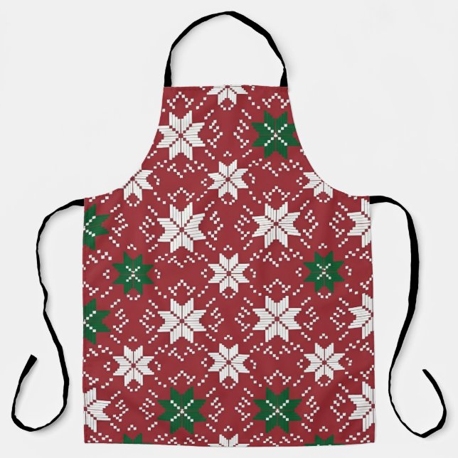 Delantal Edición de Navidad 1 de Fair Isle escandinavo (Anverso)