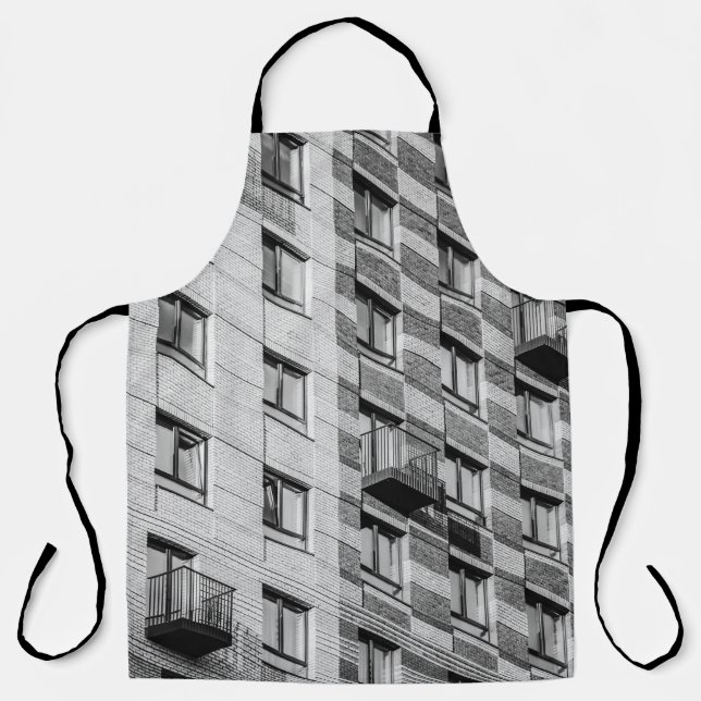 DELANTAL EDIFICIO DE CONCRETO BLANCO Y NEGRO (Anverso)