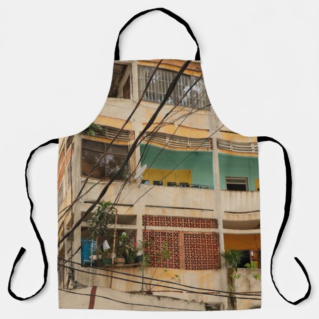 Delantal Edificio de época colorido - vietnamita, antiguo,  (Anverso)
