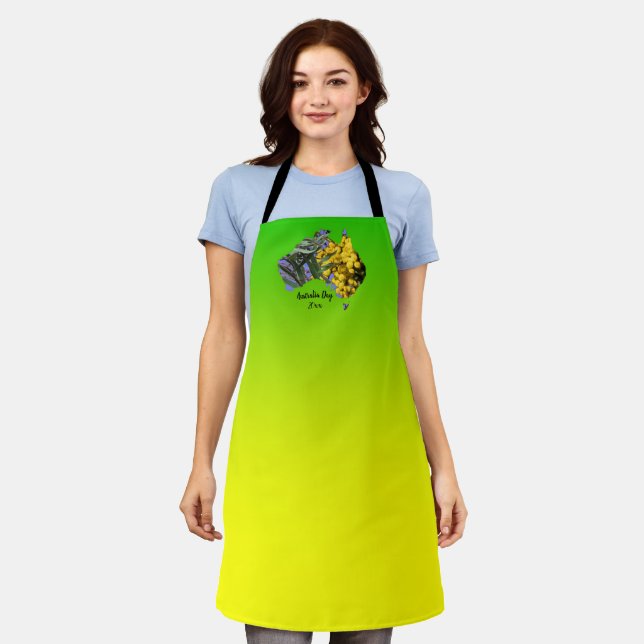 Delantal Editar año de texto Australia Día de la hoja de go (Gastado)