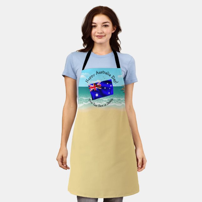 Delantal Editar texto que coincida con la playa de bandera  (Gastado)