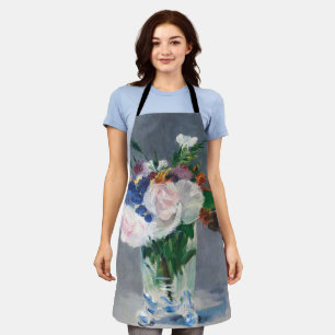Delantal Edouard Manet - Flores en un jarrón de cristal