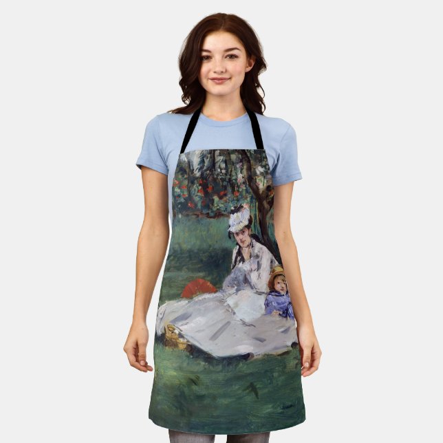 Delantal Edouard Manet - La familia Monet en su jardín (Gastado)