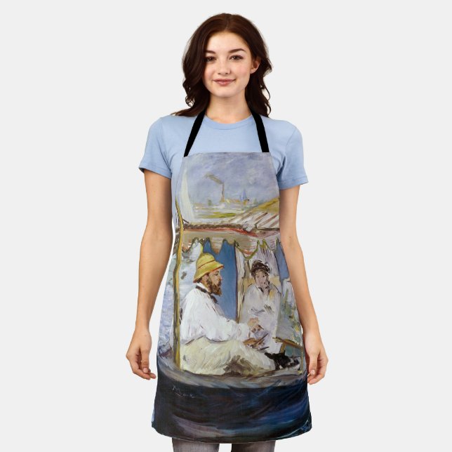 Delantal Edouard Manet - Monet en su Studio Boat (Gastado)