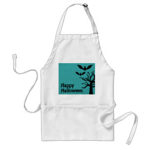 Delantal Eerie Bats Halloween Apron, Aqua