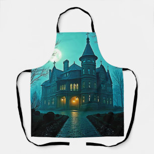 Delantal Eerie Victorian Mansion Moonlight