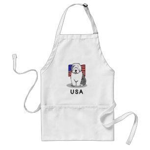 Delantal EEUU Bandera Americana Vieja Oveja Inglesa (Gris 1
