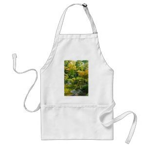 Delantal Efecto de pintura de jardín japonés paisaje