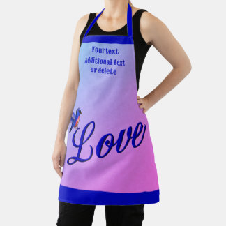 Delantal El Amor Con Un Pájaro Azul Personalizado