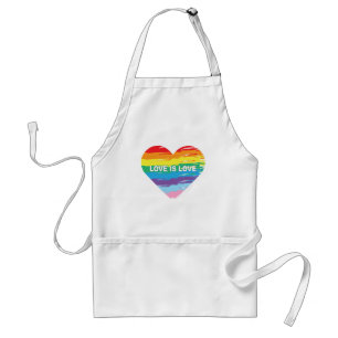 Delantal El amor es amor LGBTQIA Bandera arco iris, carta d