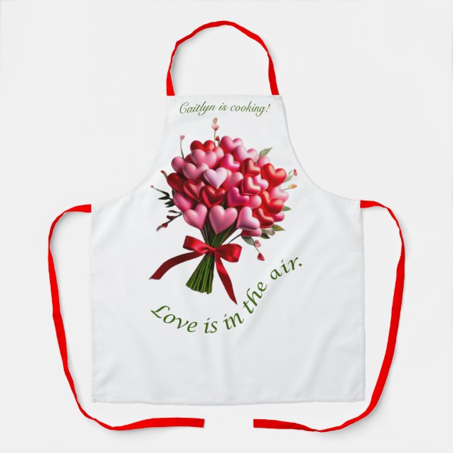 Delantal EL AMOR ESTÁ EN EL AIRE Personalizado (Anverso)