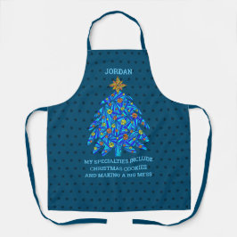 Delantal El árbol azul de Navidad Unisex es gracioso