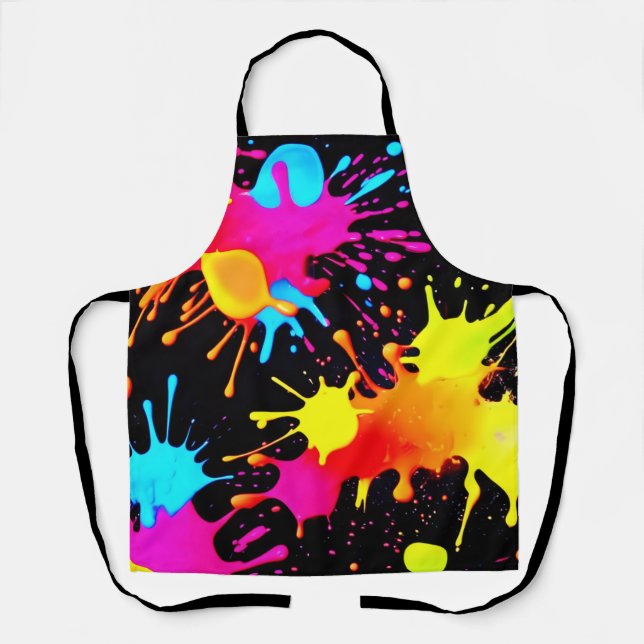 Delantal El arte abstracto de Neon en movimiento (Anverso)