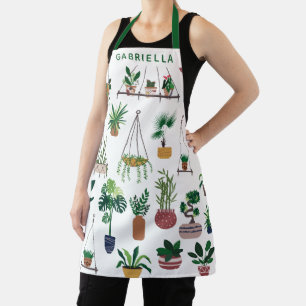 Delantal El arte del Ilustracion Boho Plant Lady Personaliz