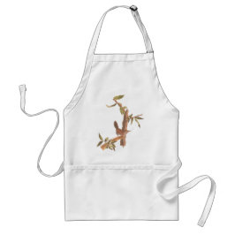 Delantal El ave de invierno de audubón con cola larga en el