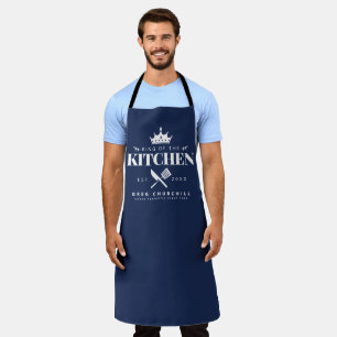 Delantal El azul personalizado del rey de la cocina