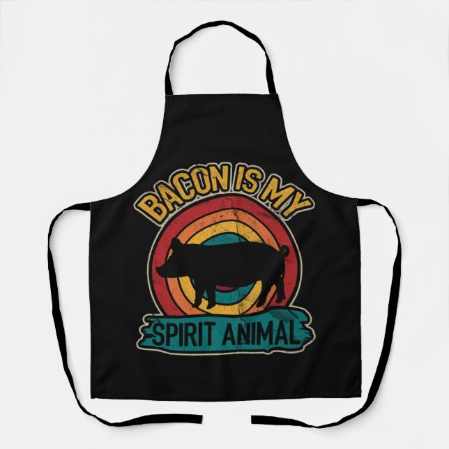 Delantal El Bacon Es Mi Espíritu Animal Bacon Lover Grillin (Anverso)