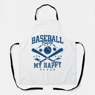 Delantal El béisbol alimenta mi lugar feliz