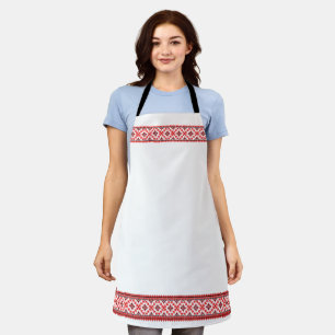 Delantal El bordado ucraniano rojo Vyshyvanka Apron