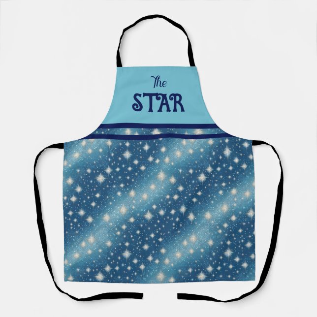 Delantal El brillo en la cocina con un azul brillante (Anverso)