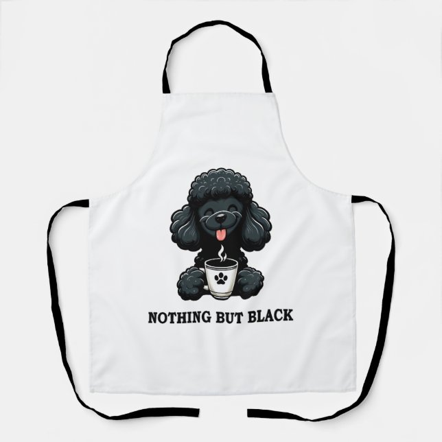 Delantal El café de cangrejo negro sólo negro (Anverso)