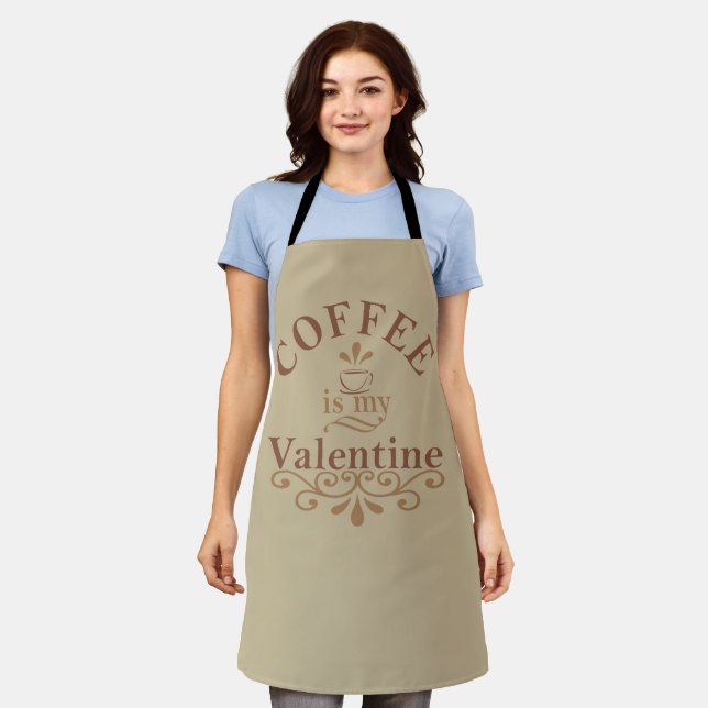 Delantal El café es mi gracioso de San Valentín (Gastado)