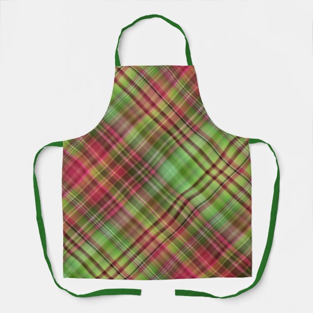 Delantal El cardenal Bush rosa y verde (Anverso)