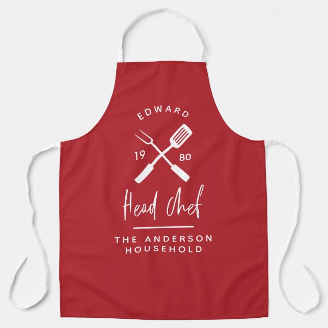 Delantal El chef de papá, bbq grill Navidades de cumpleaños (Anverso)