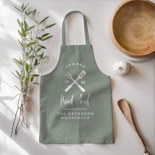 Delantal El chef de papá, bbq grill Navidades de cumpleaños