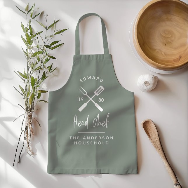 Delantal El chef de papá, bbq grill Navidades de cumpleaños (Subido por el creador)