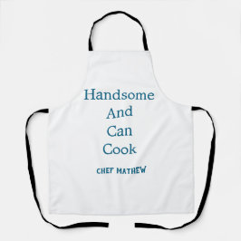 Delantal El chef es guapo y puede cocinar una cocina sencil