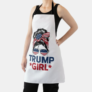 Delantal El Chica Trump Messy Bun Trump Elección Estadounid