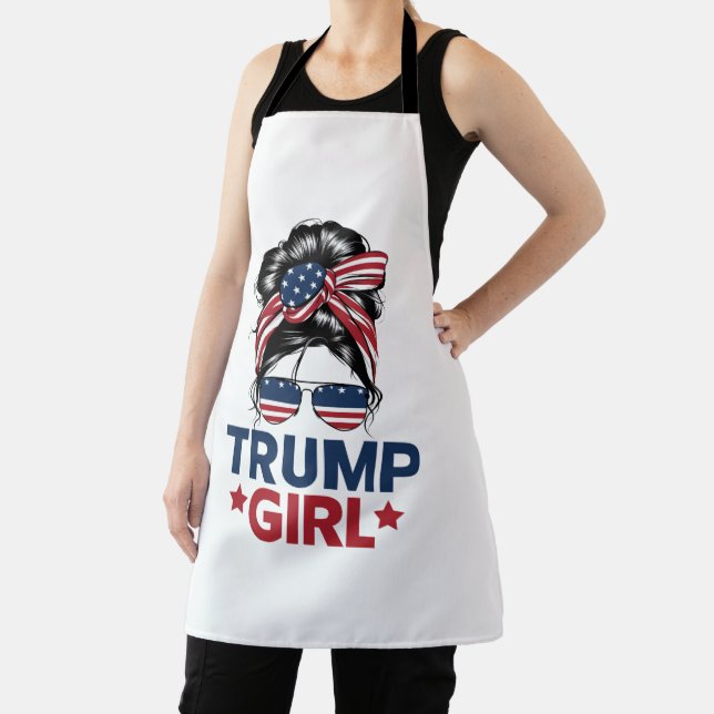 Delantal El Chica Trump Messy Bun Trump Elección Estadounid (in situ)
