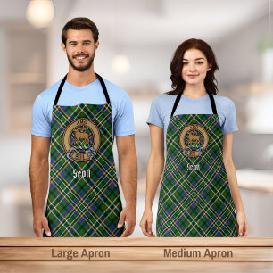 Delantal El clan Scott Escudo por el Green Tartán Apron