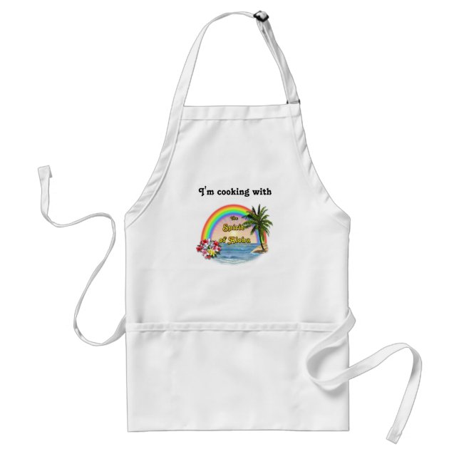 Delantal El cocinar con alcohol de la hawaiana (Frente)